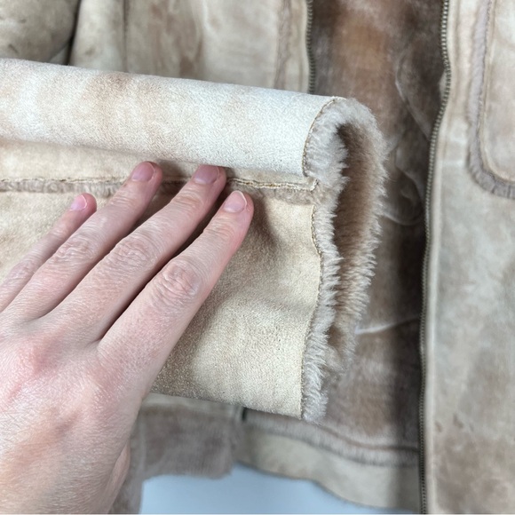 Vintage Baby Phat Faux Suede Jacket Faux Fur Large Tan 90s Y2K Coat Winter READ - Picture 5 of 11